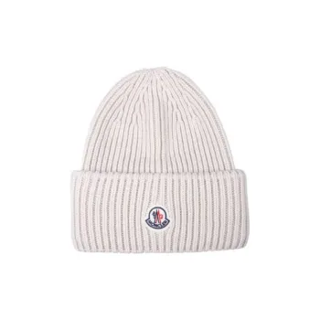 Moncler Logo Patch Ribbed Beanie
