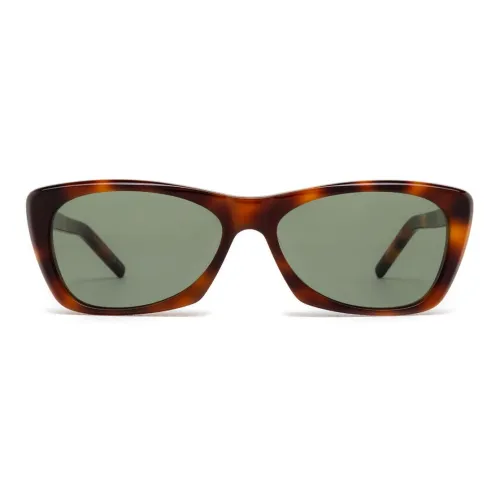 SAINT LAURENT Eyewear Tortoiseshell Rectangular Sunglasses