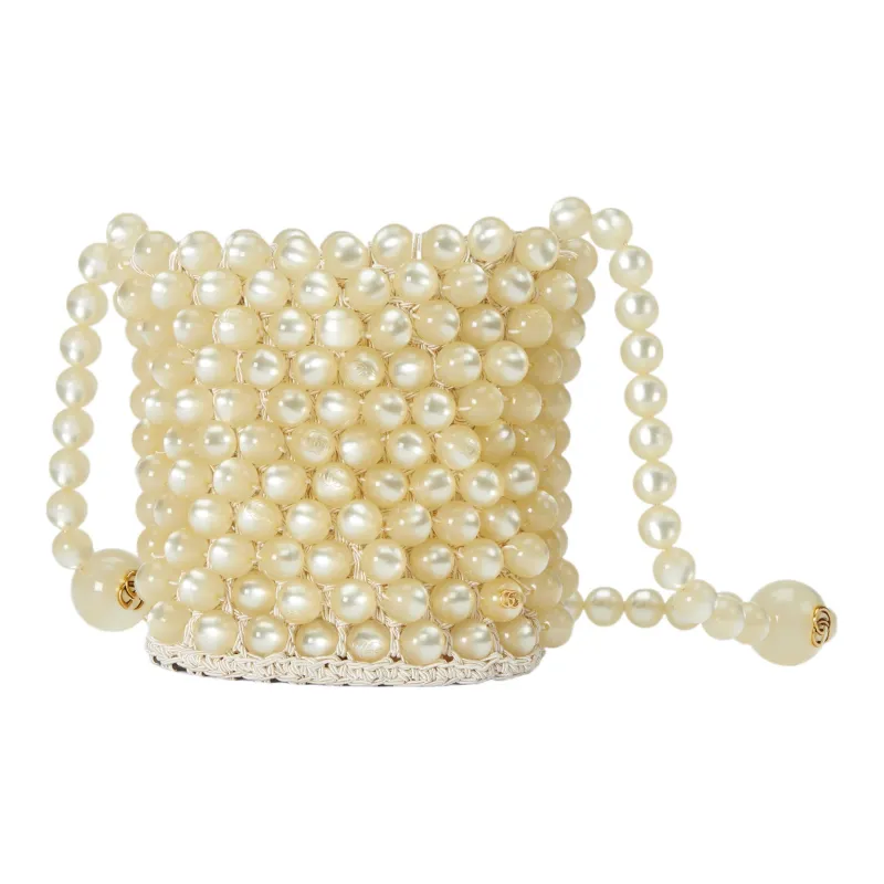 GUCCI Broadway Resin One Shoulder Handbags Small Size Women's White-1