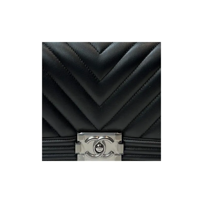 CHANEL Calfskin Flap Bag, One Shoulder Handbag, Crossbody Bag Medium Size Women's Black-3