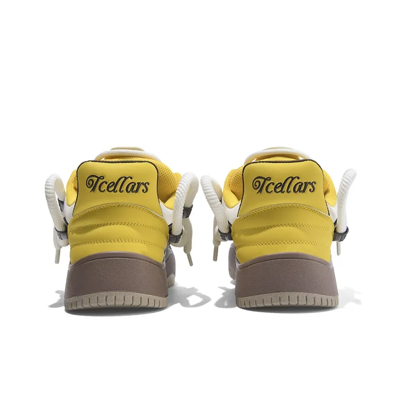 TCELLARS Low Top Skateboard Shoes Unisex Custard Gray Brown Box Limited Edition-4