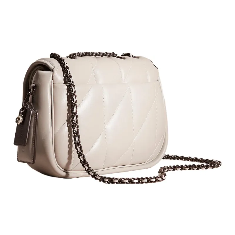 COACH Madison Nappa Leather Pillow Bag Handbag, Shoulder Bag Medium Size Women's Gray-1