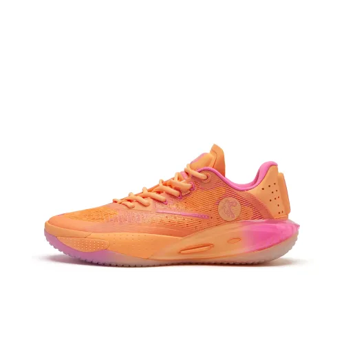 QIAODAN Sharp RISE Basketball Shoes Men Low-Top Orange Pink