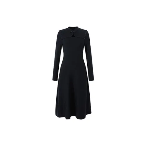 JZ. ANNAKRO Long-Sleeved Dresses Women's Plain Black