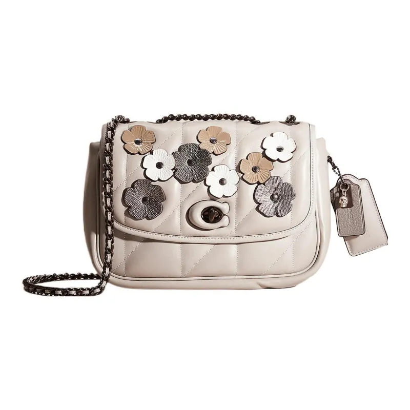 COACH Madison Nappa Leather Pillow Bag Handbag, Shoulder Bag Medium Size Women's Gray-0