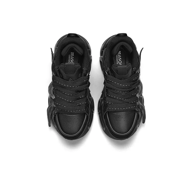 Masongarments Windstorm Collection Chunky Sneakers Unisex Low Top Obsidian Black-4
