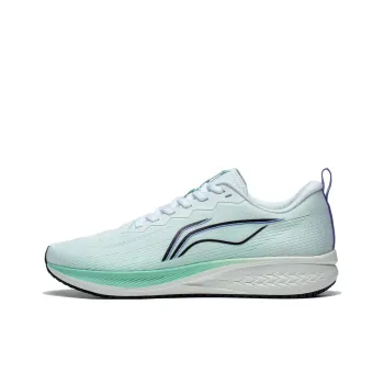 LiNing Red Hare 6 Anti Slip Wear Resistant Low Top Sprint Running Shoes Men's White Neon Green