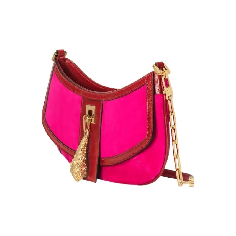GUCCI Suede Bonded Leather Handbag Shoulder Bag Women's Pink-1