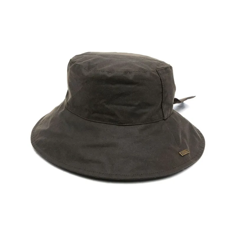 BARBOUR Logo Plaque Tie Fastened Bucket Hat-0