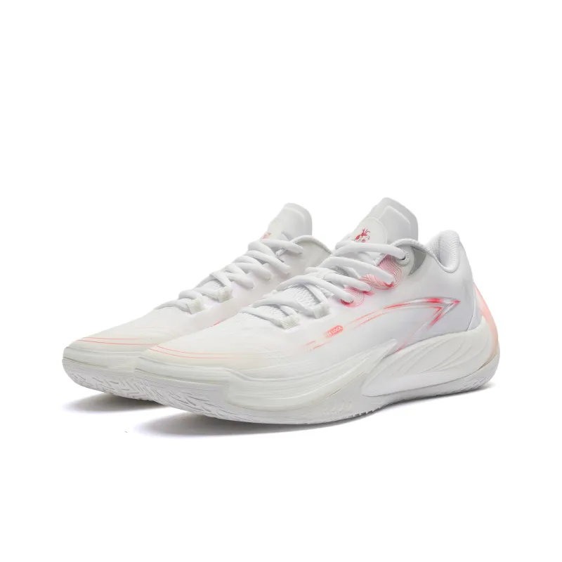QIAODAN Poisonous Fangs 3.0 Basketball Shoes Men Low Top Jordan White/Virtual Red-2