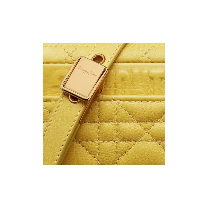 DIOR Caro Soft Cow Leather Handbag, Shoulder Bag, Crossbody Bag Extra Mini Women's Mustard Yellow-4