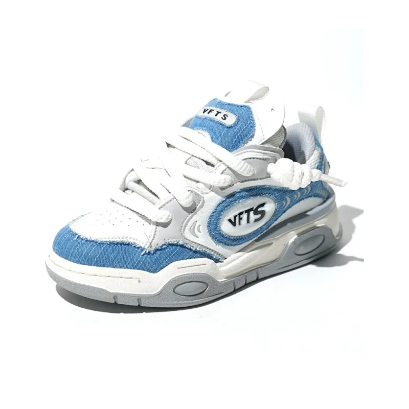 VFTS Fashion Puffy Shoes Coverage Warm Slip-Resistant Cushioning Wear-Resistant Balance Low-Top Skateboard Shoes Unisex-11