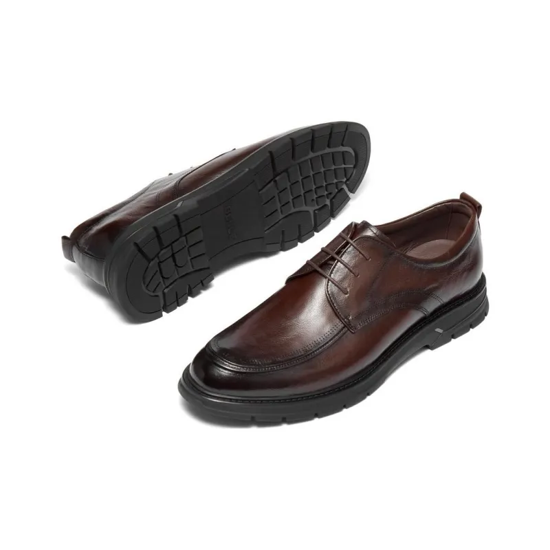 BELLE Dress Shoes Men Low Top Brown/Black-5