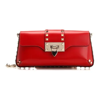 Valentino Brushed Calfskin Crossbody Bag Shoulder Bag Women's Red