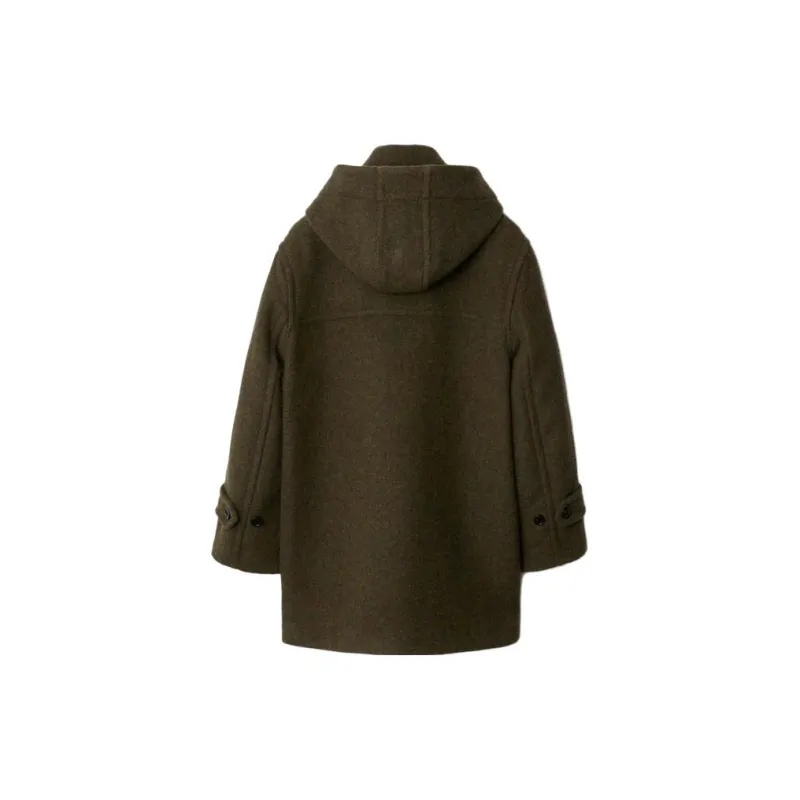 Burberry Single breasted Hooded Wool Coat-1