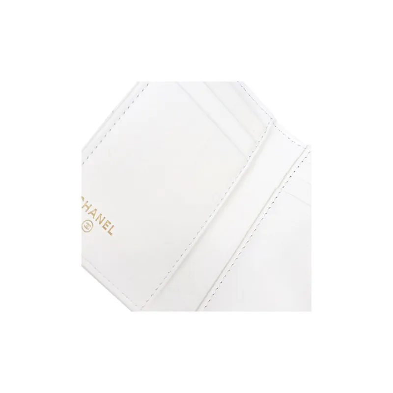 CHANEL Grain Caviar Calfskin Wallet Trumpets Women's White-4