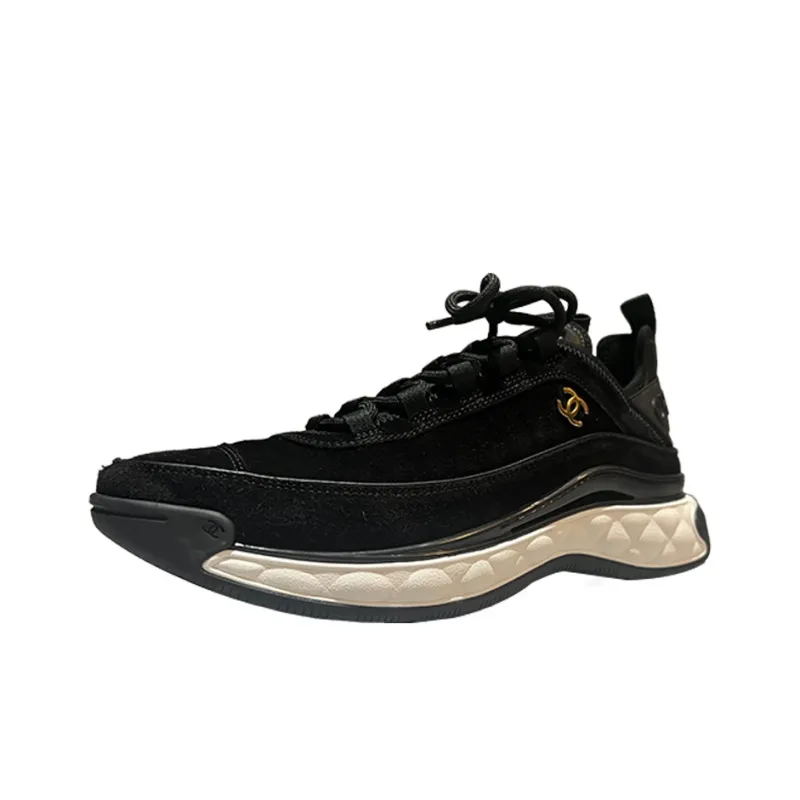CHANEL Abrasion Resistant Low Top Casual Shoes Men's Black-1