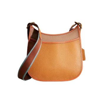 COACH Emery Leather Hobo Bag Shoulder Bag Crossbody Bag Large Size Women's Papaya Color