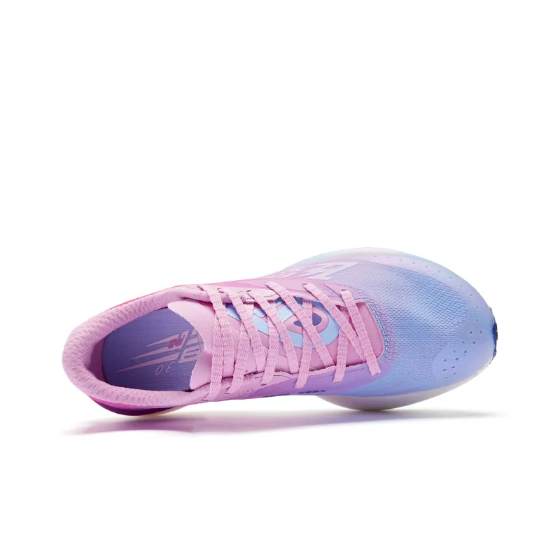 QIAODAN F\PB3.0 Cushioned Slip Resistant Abrasion Resistant Low Top Marathon Running Shoes Men's Blue Pink-2