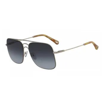 Chloe Metal Aviator Sunglasses Unisex Silver
