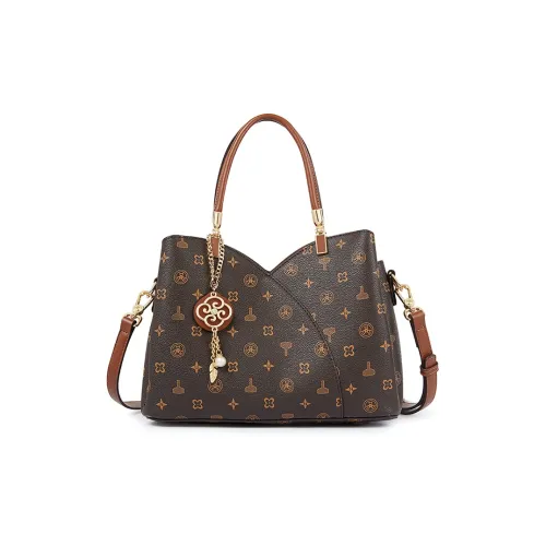 TUCANO PVC Mom Bag Monogram Handbag Medium Size Women's Coffee