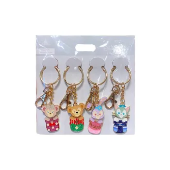 Disney ShellieMay & Duffy & StellaLou & Gelatoni Shaking Keychain Set Anime / Games Pendants