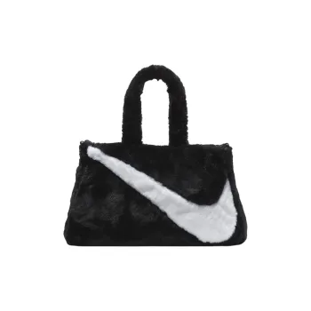 Nike Sportswear Faux Fur 10L Tote Bag Black