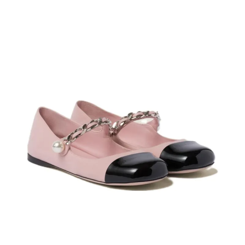 MIU MIU Flat Casual Single Shoes Women's Snow-1