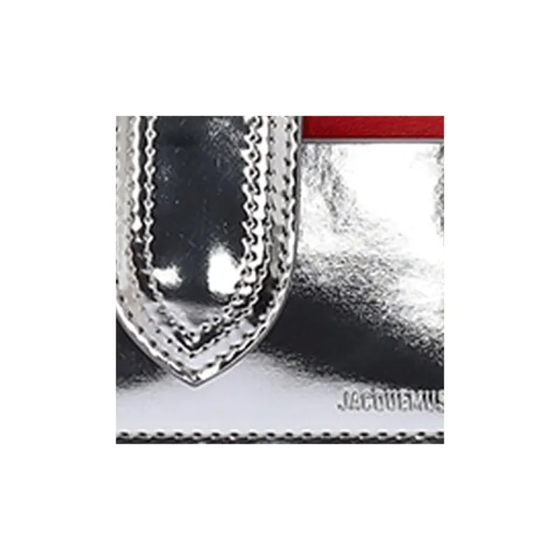 Jacquemus Le Bambino Leather Card Holder Wallet Women's Silver-2