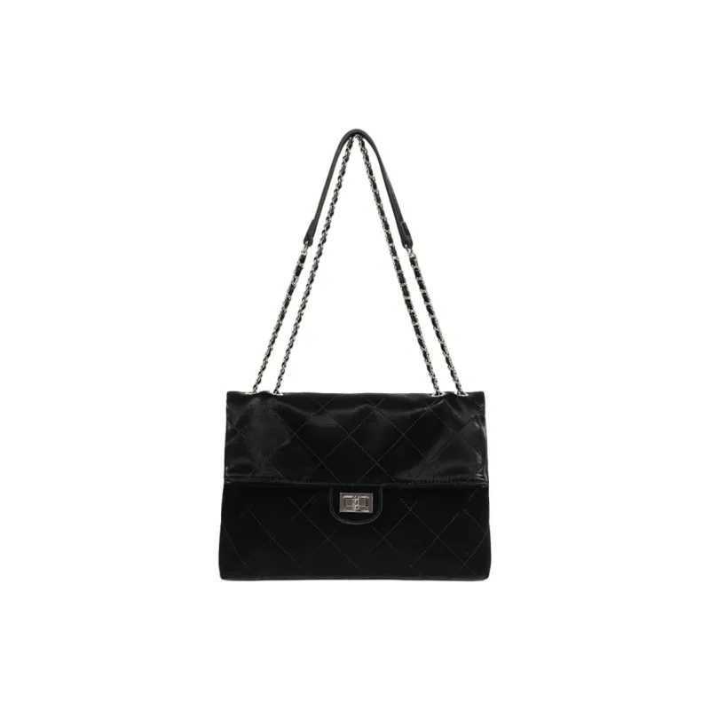 NOMK PU Shoulder Bag Tote Shopping Bag Shoulder Bag Crossbody Bag Large Size Women's Black/White-7