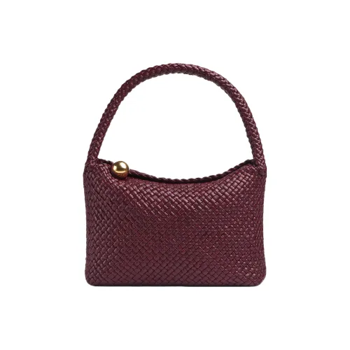 Bottega Veneta Calfskin Handbag Shoulder Bag Women's Burgundy