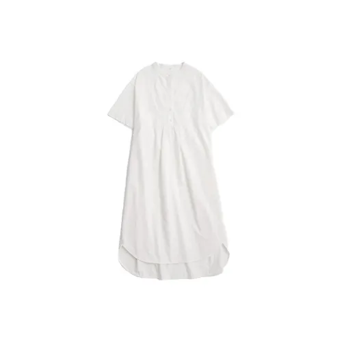 STILL WALKING Short-Sleeved Dresses Women's Raw White