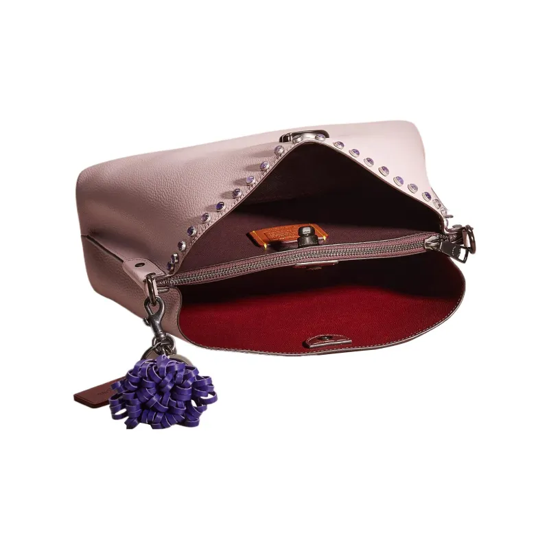 COACH Willow Polished Pebbled Leather Bucket Bag Portable Crossbody Bag Shoulder Bag Women's Ice Purple Multicolor-2