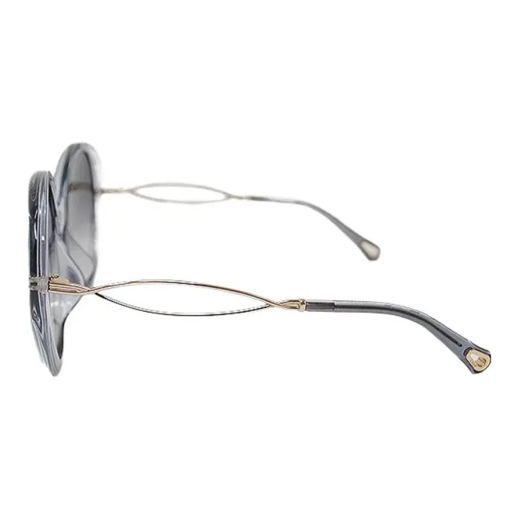 Chloe Plastic Nickel Alloy Irregular Shape Sunglasses Women's Blue-1