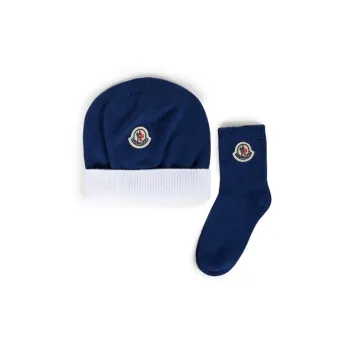 Moncler Logo Patch Hat And Socks