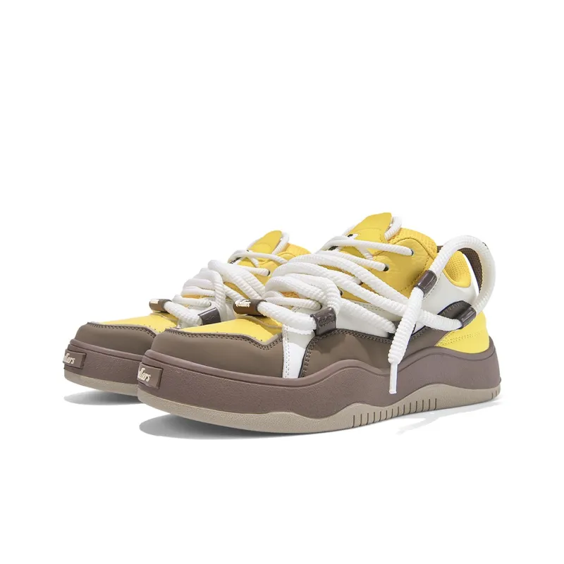 TCELLARS Low Top Skateboard Shoes Unisex Custard Gray Brown Box Limited Edition-3