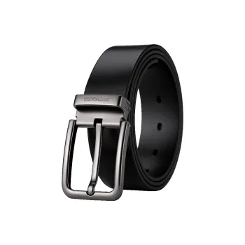 SEPTWOLVES Trendy Business With Pin Buckle Cow Leather Leather Belts Men's Width 3.8