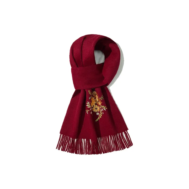 Shanghai Story 100% Sheep Wool Knit Scarves Women's Sunny And Thriving-8