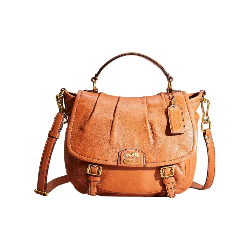COACH Madison Leather Crossbody Bags Handbags Medium Size Women's Brass/White/Blue Earth Color-0