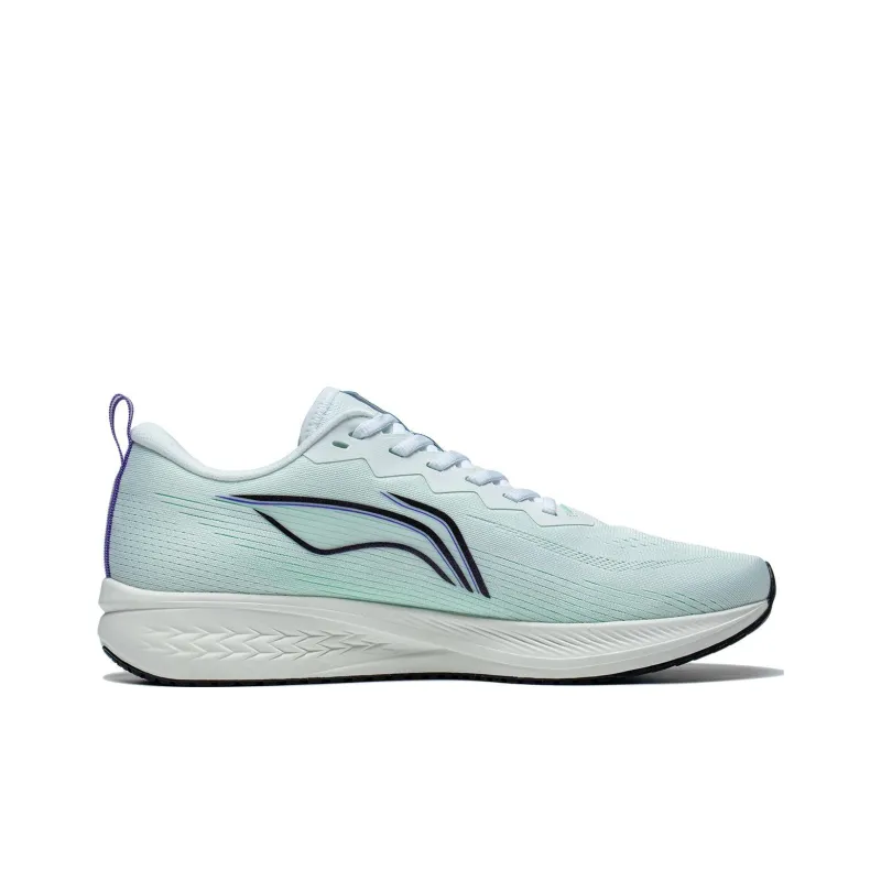 LiNing Red Hare 6 Anti Slip Wear Resistant Low Top Sprint Running Shoes Men's White Neon Green-1