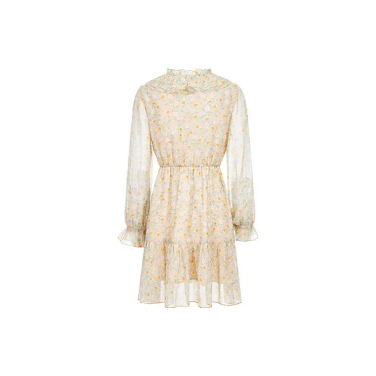 JZ Juzui Dress Women's Flower Yellow Green-1