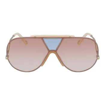 Chloe Metal Irregular Shape Sunglasses Unisex Pink
