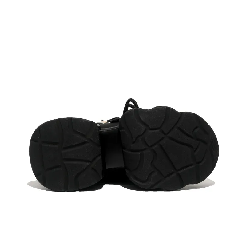 FAICCIA Height Increasing Abrasion Resistant Lightweight Slip Resistant Low Top Chunky Sneakers Women's Black-27