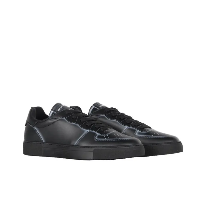 EMPORIO ARMANI Low Top Skateboard Shoes Men's Black-3