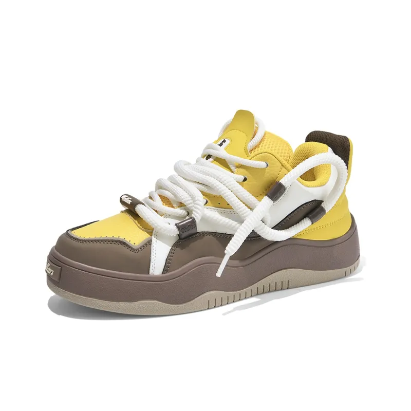TCELLARS Low Top Skateboard Shoes Unisex Custard Gray Brown Box Limited Edition-2