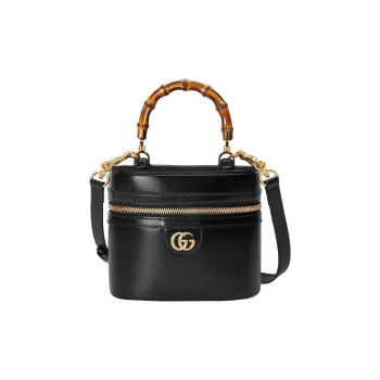 GUCCI Leather Handbag Shoulder Bag Crossbody Bag Mini Women's Black