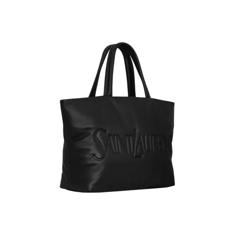 SAINT LAURENT Sheepskin Tote Bag Shopping Bag Shoulder Bag Handbag Regular Men's Black-1
