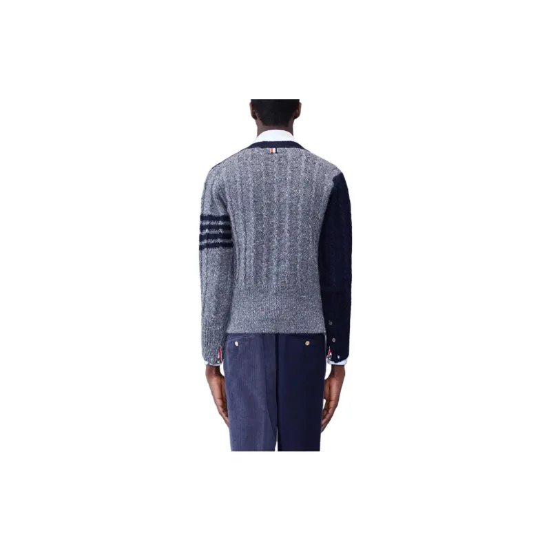THOM BROWNE 4 Bar Stripe Detailed Cardigan-2