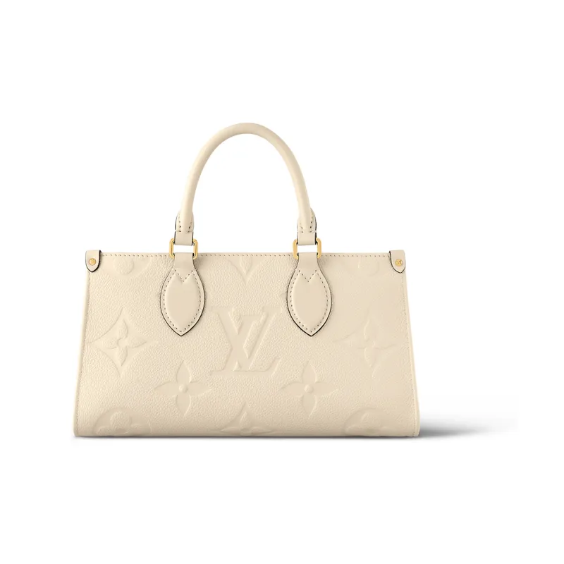 LOUIS VUITTON ONTHEGO Grained Calfskin Shoulder Bag Crossbody Bag Handbag Regular Women's Milk White-2