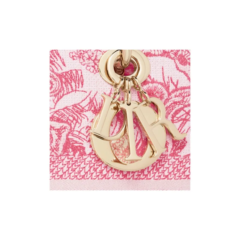 DIOR Lady Dior Fabric Lady Dior Bag, Shoulder Bag, Crossbody Bag, Handbag Medium Size Women's Peony Pink/White-5